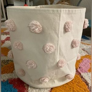 Pehr light pink Pom Pom canvas storage bag